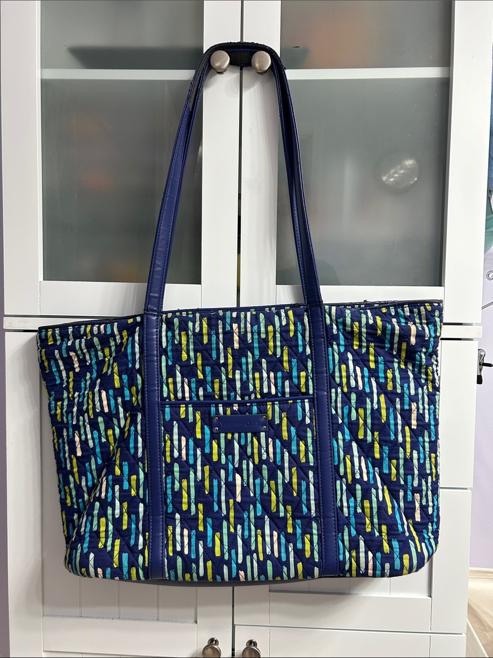 Vera Bradley Tote Bag Katalina Showers Retired Pattern Blue Green Quilted Cotton